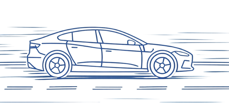 Start Auto Blau Strecke