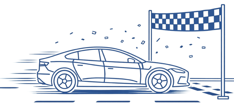 Start Auto Blau Ziel